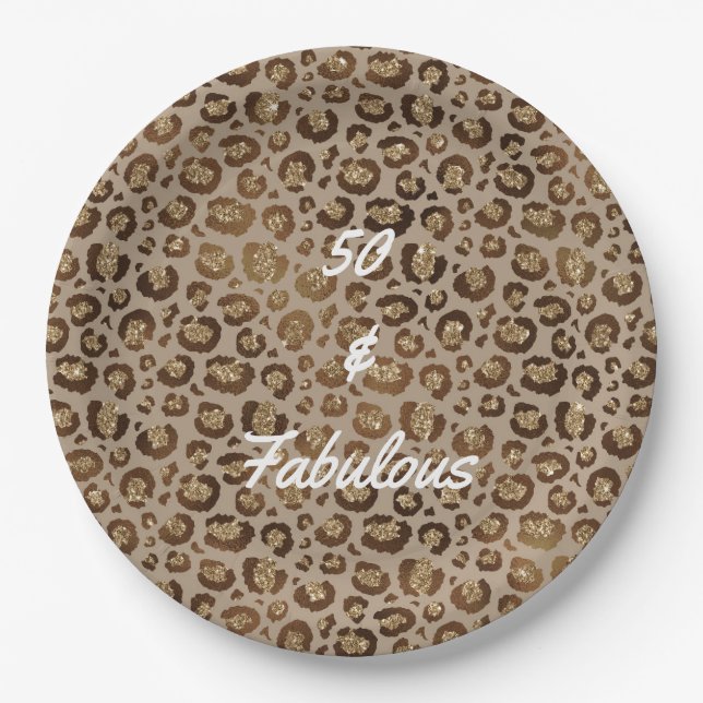 Assiettes En Carton 50 et Fabulous Cheetah Print (Devant)