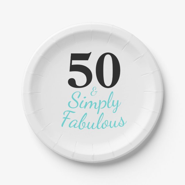 Assiettes En Carton 50 et tout simplement fabuleux anniversaire (Devant)
