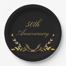 50e anniversaire 50 Cinquante Elégante feuille d'o