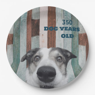 Assiettes En Carton 50e Anniversaire Chien rayé Gros plan Papier