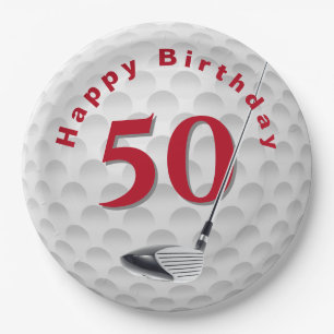 Assiettes En Carton 50e anniversaire Golf Ball Design Plaque en papier