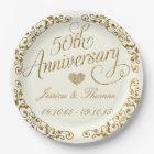 50e Anniversaire Mariage d'or Plaque en papier