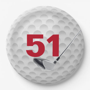 Assiettes En Carton 51e anniversaire Golf Ball Design