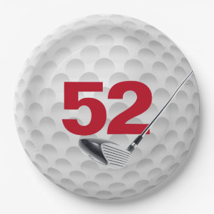 Assiettes En Carton 52e anniversaire Golf Ball Design