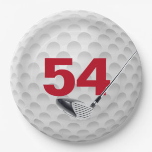 Assiettes En Carton 54e anniversaire Golf Ball Design