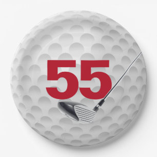 Assiettes En Carton 55e anniversaire Golf Ball Design Plaque en papier