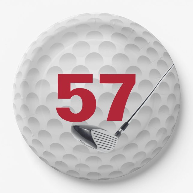 Assiettes En Carton 57e anniversaire Golf Ball Design Plaque en papier (Devant)