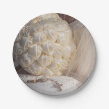 5882-Bouquet avec anneaux, Voile et Croix