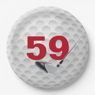 Assiettes En Carton 59e anniversaire Golf Ball Design Plaque en papier