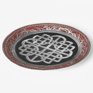 Assiettes En Carton [600] Croix argentée celtique sacrée de noeud