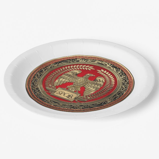 Assiettes En Carton [600] Or Eagle impérial romain (Angle)