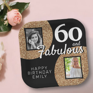 Assiettes En Carton 60 et Fabulous Gold Parties scintillant 2 Photo 60