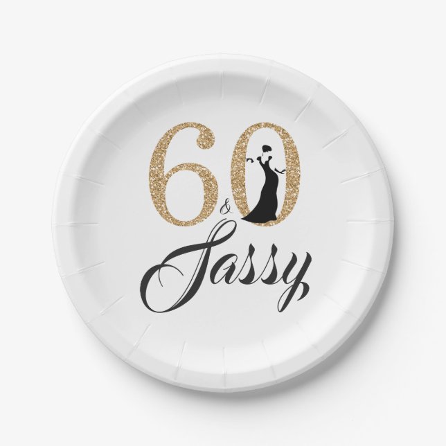 Assiettes En Carton 60 et fête d'anniversaire de Sassy (Devant)