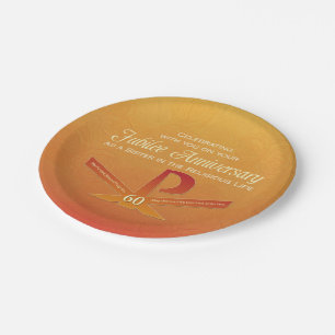 Assiettes En Carton 60e anniversaire de jubilé Nun Pax Cross, Orange
