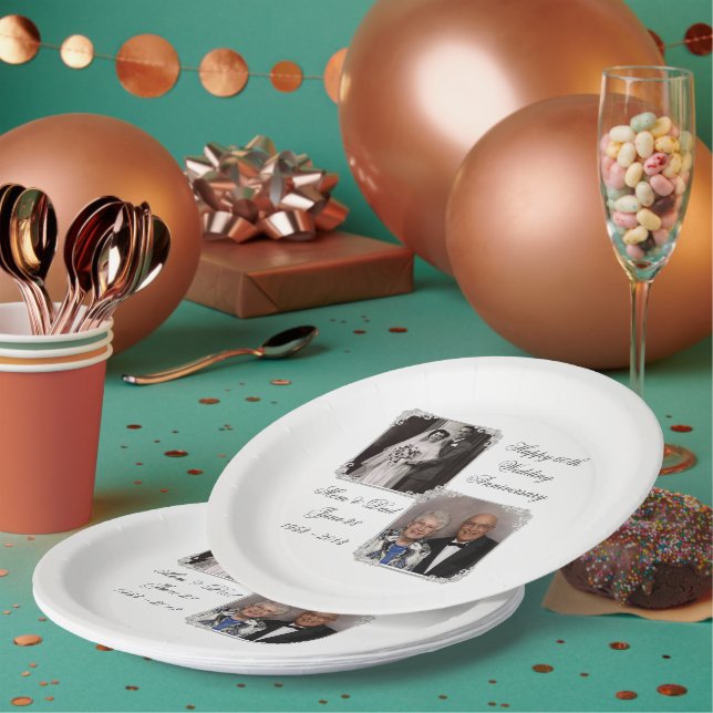 Assiettes En Carton 60e anniversaire du Mariage diamant Plaque de papi (Multi)