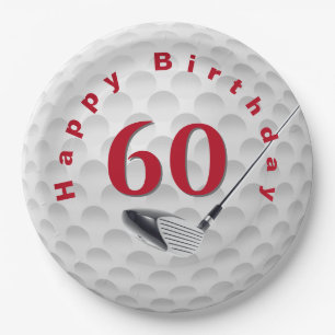 Assiettes En Carton 60e anniversaire Golf Ball Design Plaque en papier