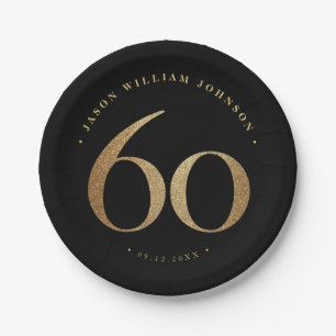 Assiettes En Carton 60e fête d'anniversaire