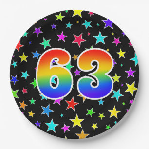 Assiettes En Carton 63e événement : Bold, Fun, Colorful Rainbow 63