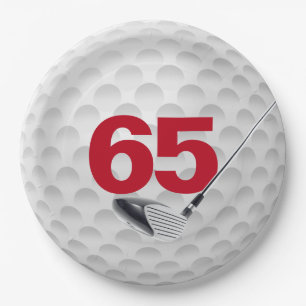 Assiettes En Carton 65e anniversaire Golf Ball Design Plaque en papier