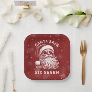 Assiettes En Carton 67 Meme Drôle de Père Noël dit Six Sept Noël