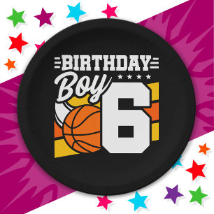 Assiettes En Carton 6 ans Basketball Party Thème 6e anniversaire garço