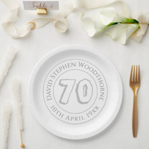 Assiettes En Carton 70e anniversaire commémoratif
