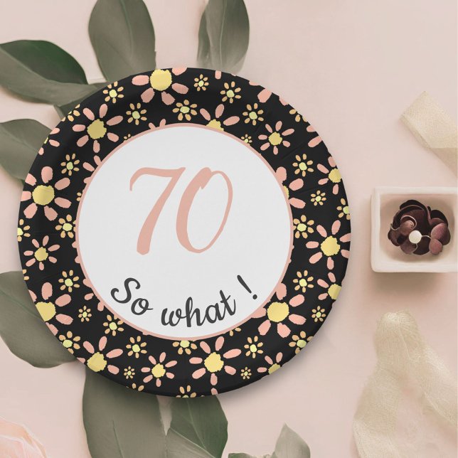 Assiettes En Carton 70e anniversaire Funny 70 alors quelle motivation (Créateur téléchargé)