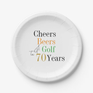 Assiettes En Carton 70e anniversaire Golf Cheers Bières Party
