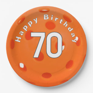 Assiettes En Carton 70e anniversaire Orange Pickleball