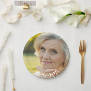 Assiettes En Carton 70e anniversaire photo bonjour 70