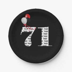 Assiettes En Carton 71e anniversaire ballons de fête