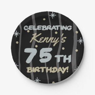 Assiettes En Carton 75th Birthday Party Ajouter votre nom