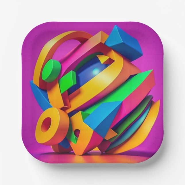 Assiettes En Carton 7" Square Paper Plate (Recto)