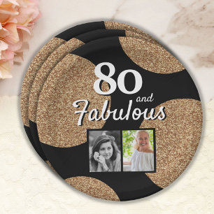 Assiettes En Carton 80 et Fabulous Gold Parties scintillant 2 Photo 80