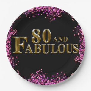 Assiettes En Carton 80e anniversaire 