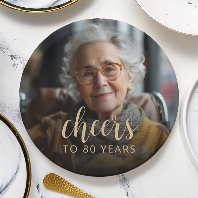 Assiettes En Carton 80e anniversaire de la fête (Créateur téléchargé)