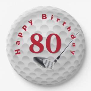 Assiettes En Carton 80e anniversaire Golf Ball Design Plaque en papier