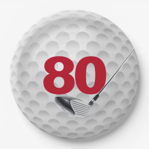 Assiettes En Carton 80e anniversaire Golf Ball Design Plaque en papier