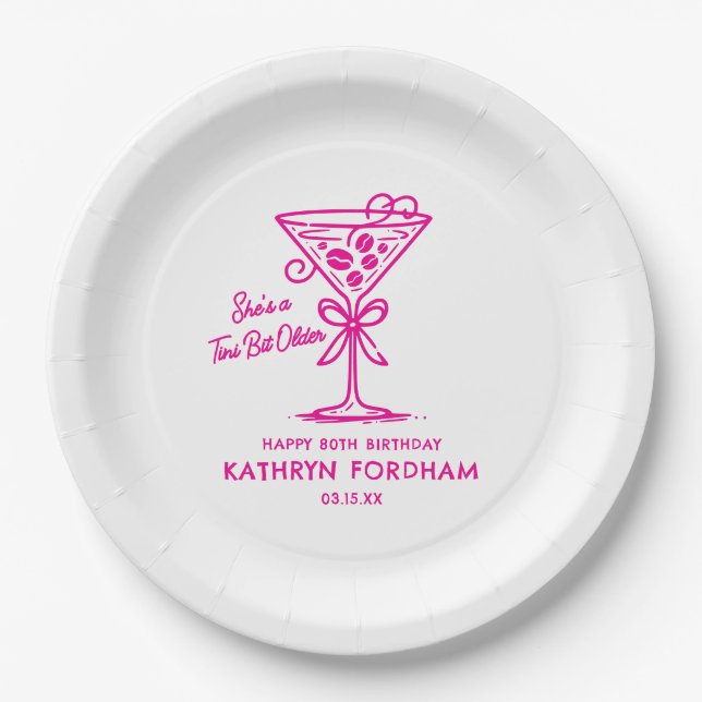 Assiettes En Carton 80e anniversaire Plate de papier personnalisée Esp (Devant)
