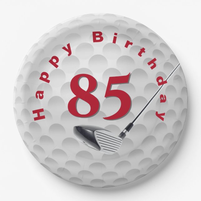 Assiettes En Carton 85e anniversaire Golf Ball Design Plaque en papier (Devant)