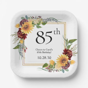 Assiettes En Carton 85e anniversaire Tournesols