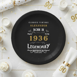 Assiettes En Carton 90e anniversaire 1936 légendaire Rétro