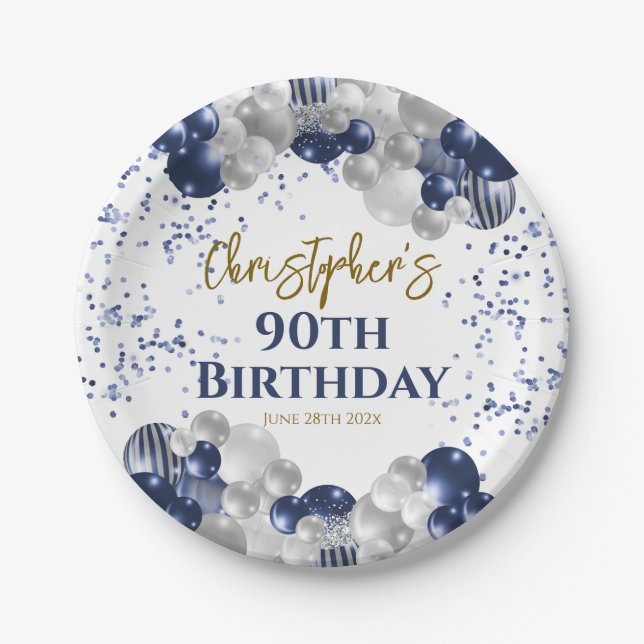 Assiettes En Carton 90e anniversaire de la fête des ballons de marine (Devant)