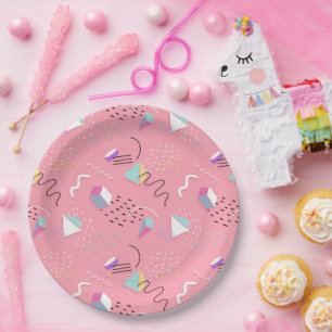 Assiettes En Carton 90s Géométrie et gigognes