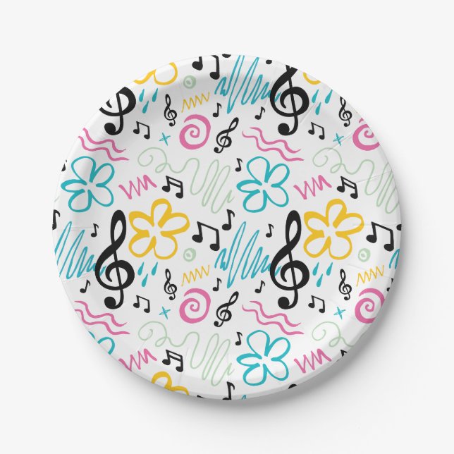 Assiettes En Carton 90s Style Music (Devant)