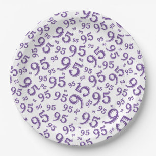 Assiettes En Carton 95e anniversaire de la fête Numéro aléatoire Motif