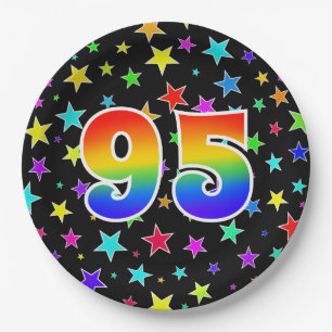 Assiettes En Carton 95e événement : Arc-en-ciel coloré, gras, amusant