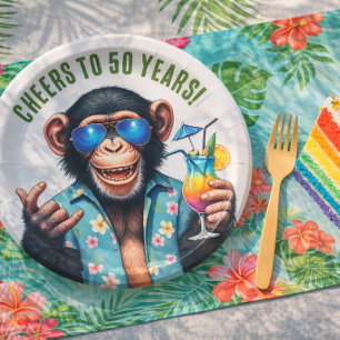 Assiettes En Carton À 50 ans, quelle joie ! Summer Monkey 50e annivers