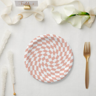 Assiettes En Carton À damiers de vérification de la collection de Mari