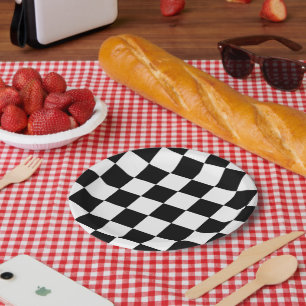 Assiettes En Carton à damiers Racing insipired